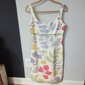 Vintage Y2K Maggy London Spring Floral 100% Cotton Dress Size 10